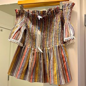 Parker Multicolored Cotton Shoulder Blouse